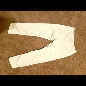 White Fila workout leggings.  🍀🍀